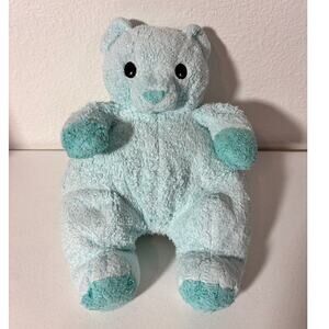 TY Baby 2001 Bearbaby Blue Teddy Pillow Pals Rattle Rare Vintage Plush 11"